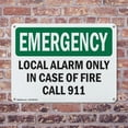 thumbnail image 4 of (2 Pack) Local Alarm Only In Case Of Fire Call 911 OSHA Emergency Sign 18 Inch X 12 Inch Plastic Sign, Weather Resistant, UV Protected for Workplace, Business, and Construction Site,, 4 of 8