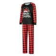 thumbnail image 3 of Elippeo Christmas Family Pajamas Matching Set Letter Santa Hat Print Long Sleeve Tops and Plaid Pants Sleepwear, 3 of 10