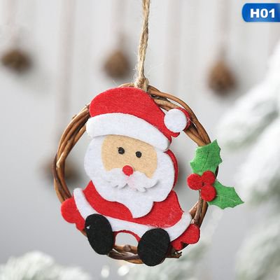 Kaboer Non Woven Rattan Ring Pendant Old Man Snowman Wreath Door