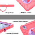 thumbnail image 4 of Case for iPad Mini 7 Case A17 Pro, for iPad Mini 7th/6th Generation Case, Heavy Duty Military Grade Shockproof Rugged Protective Cover with Built-in Stand/Pencil Holder Shoulder Strap, Red Purple, 4 of 12