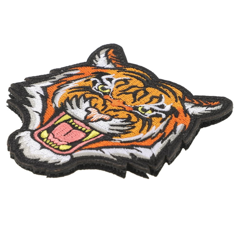 Tiger Head Embroidered Patches for Clothing Sewing Application Sew