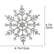 Horivan 3PCS Glitter Snowflake Ornaments 12CM Christmas Tree Decor Plastic Hanging Pendants with Frosted Finish for Holiday Home Party Decorations Winter Wedding Decor