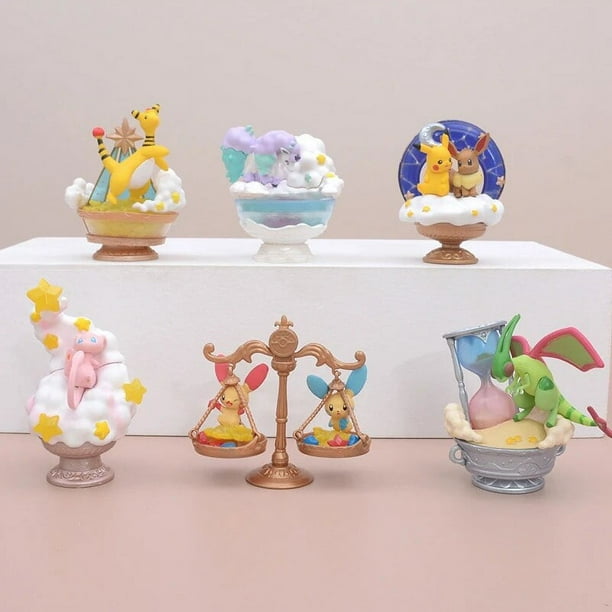 6 unids/set Anime dibujos animados cielo estrellado elfo 2ª generación serie Kawaii Pokemon Pikachu adorno hecho a mano decoración regalo de Navidad