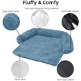 thumbnail image 3 of Calming Dog Bed Fluffy Plush Dog Mat for Furniture Protector with Removable Washable Cover for Large Medium Small Dogs and Cats (Medium,Navy, 3 of 13