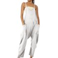 thumbnail image 1 of FAIWAD Womens Oversized Jumpsuits V Neck Sleeveless Overalls Summer Spaghetti Strap Baggy Romper with Pockets, 1 of 6