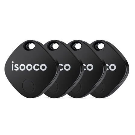 ISOOCO Smart Luggage Tracker Tags Black 4 Pack