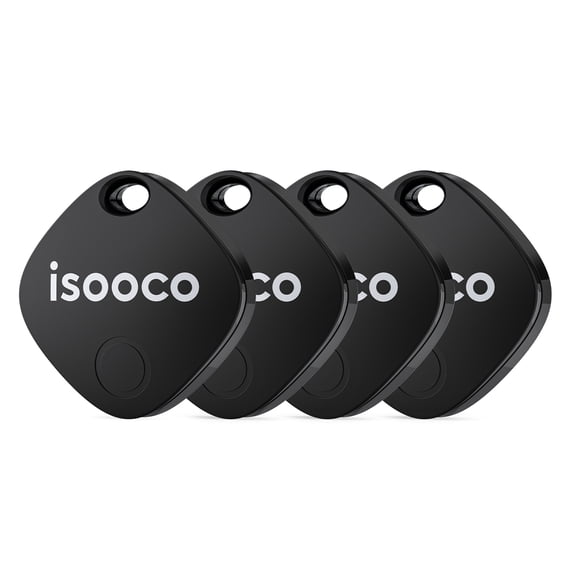 ISOOCO Smart Luggage Tracker Tags Black 4 Pack