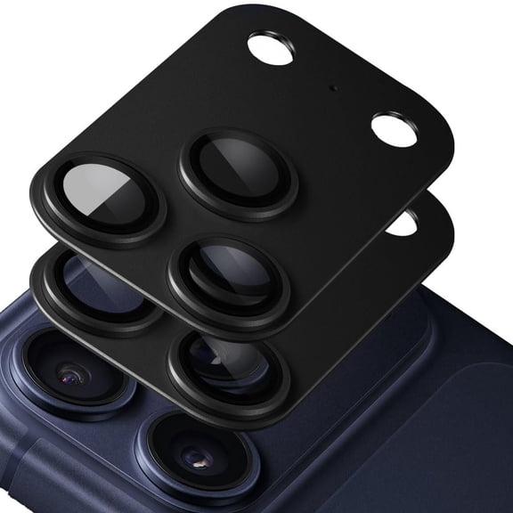 For iphone 17 pro camera protector (2 Pack),Aluminum Alloy Metal matte Case Tempered Glass Camera Screen Protector Accessories