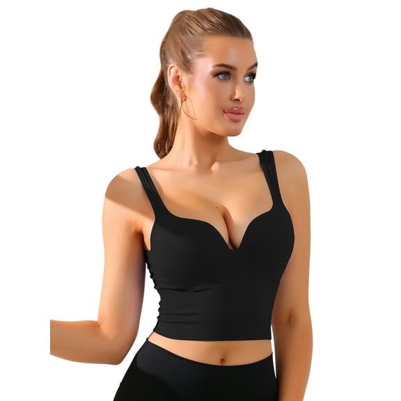 DARING DIVA WireFree Sports Bra Camisole Push-Up Underwear S Black