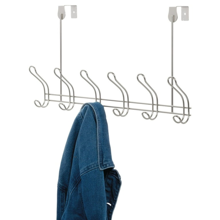 Mainstays Classico Over The Door 6 Hook Rack Satin Nickel Walmart