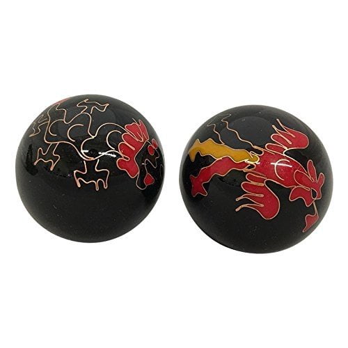 2 SETS DRAGON CHINESE BAODING CHIMES HEALTH STRESS RELIEF THERAPY BALLS #AA42 