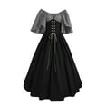thumbnail image 3 of WILLBEST Fondos para Vestidos de Mujer Vestido Camisero Irlandés con Mangas Acampanadas y Corsé para Mujer, Vestido Tradicional Gótico Retro de Manga Larga con Corsé para Mujer M XXXXGrande, 3 of 3
