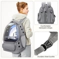 thumbnail image 4 of Mochila para gatos YUNLINLI, transpirable, gris burbuja, 9 kg, 4 of 6