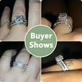 thumbnail image 4 of Engagement Wedding Ring Set for Women 925 Sterling Silver 1.5CT Princess White AAAAA Cz Size 3-13, 4 of 4