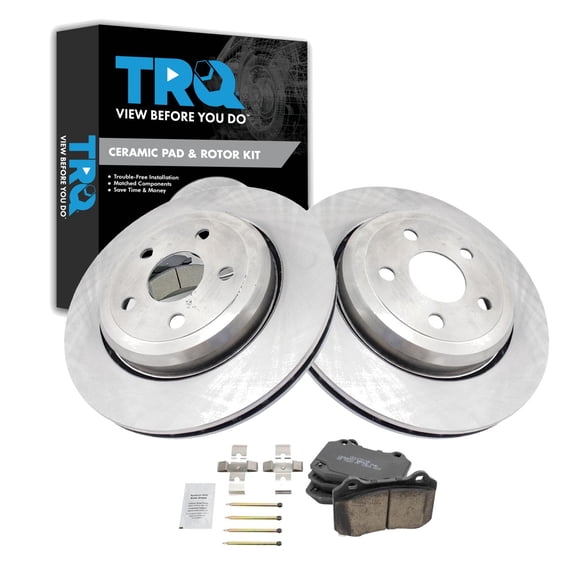 TRQ Rear Brake Pad and Rotor Set Ceramic Fits 2012-2019 Jeep Grand Cherokee 2018-2019 Dodge Durango