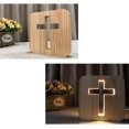 thumbnail image 3 of Desktop 3D Wooden Cross USB LED Night Light Table Lamp Home Decoration Gift, 3 of 6