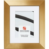 Craig Frames Modern Aesthetics 150, 16x20 inch Picture Frame Matted for a 11x14 Photo, Gold
