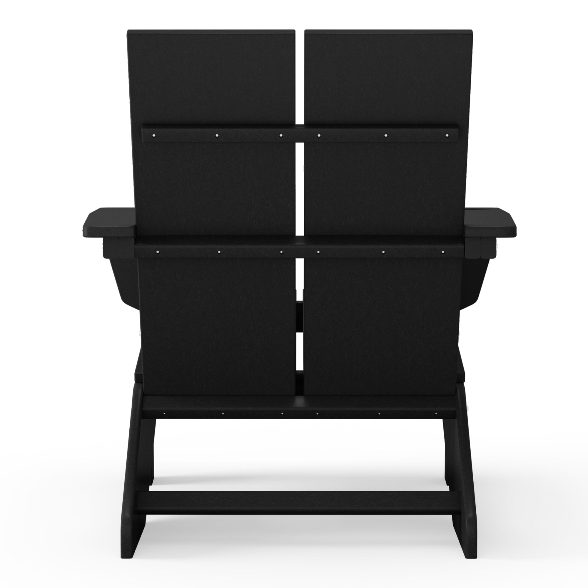 WestinTrends Riviera Outdoor HDPE Modern Adirondack Chair with Cup Holder (Set of 4), Black