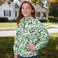 thumbnail image 3 of Uorisanigo Quarter Zip Pullover Sweatshirts for Girls, Oversized Leaf Panda Long Sleeve Lapel Zipper Sweatshirt, Soft Workout Shirts Athletic Tops for Vacation Shopping Exercise Wear, 3 of 7