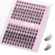 ALLOVE Lash Clusters 2 Styles Individual Lashes D Curl 10-16 Mixed 144 Pcs Reusable Cluster Lashes Individual Lash Extensions for Self-application DIY at Home-Pro 2