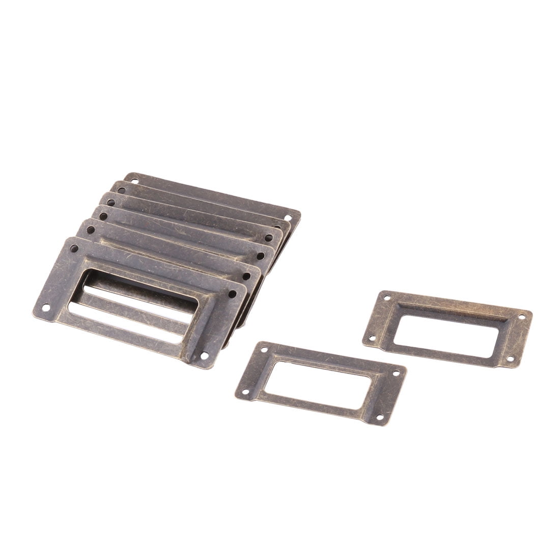 Metal 105mm X 60mm Name Card File Drawer Tag Label Holder Frame Silver Tone 2pcs Other Home Improvement Home Garden