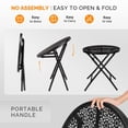 thumbnail image 5 of IVV Outdoor Folding Side Table, 18" Metal Patio End Table, Indoor Small Round Home Decorative Accent End Table Plant Stand, for Yard Balcony Garden Bedside (Black), 5 of 9