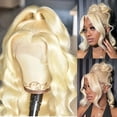 thumbnail image 2 of Peluca Larga Rizada de Encaje Frontal de Gran Onda Rubia Claro para Mujer en stock, 2 of 10