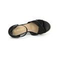 thumbnail image 4 of BLISSFUL STEP Women's Espadrille Wedge Heel Wedge Sandals Black 6, 4 of 8