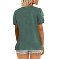 thumbnail image 3 of Womens Tops Plus Size Women's Casual Solid Round Neck Pullover Short Sleeved Top, 3 of 6