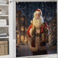 thumbnail image 5 of Santa Claus Reindeer Vintage Shower Curtain Home Decor, Polyester Cotton Fabric Waterproof Modern Bath Curtain with 12 Hooks 72x72 Inch, 5 of 8