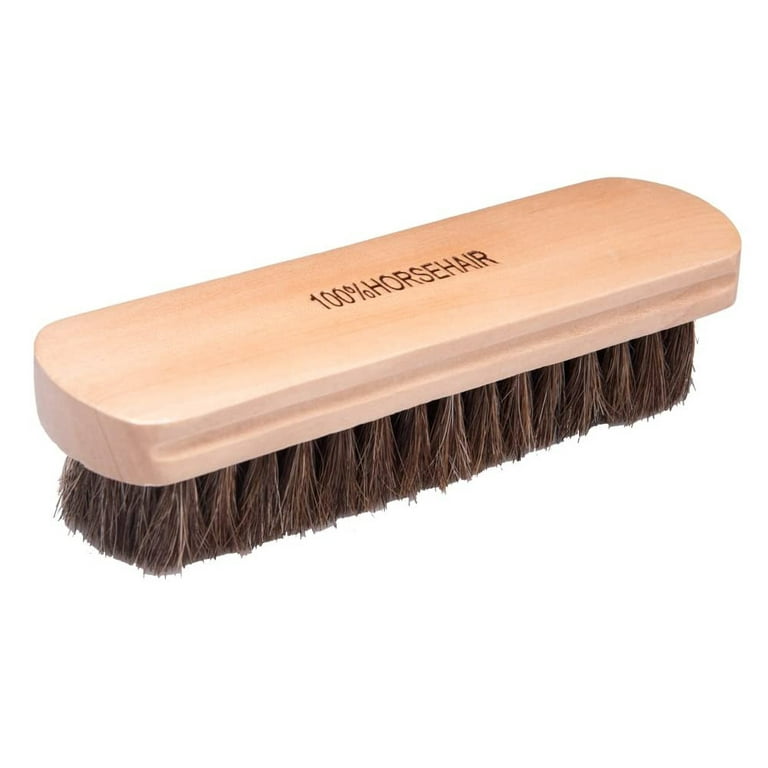 Leather Cleaner Brush, Horsehair Bristles for Car Interior Leather - Brown