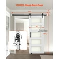 thumbnail image 2 of KFFKFF Sliding Barn Door, 30 x 84 inch, High-Strength MDF Panel and Glass, Barn Door with Hardware Kit, Water-Proof PVC Surface, Easy to Install, H-Frame, 2 of 9
