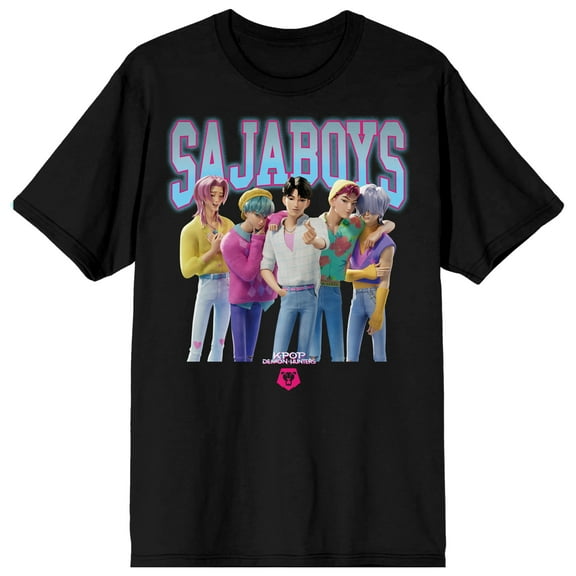 KPop Demon Hunters Saja Boys on Black Short Sleeve Adult T Shirt - 6XL