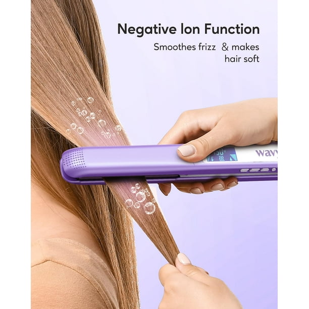 Wavytalk Pro Hair Straightener, 100% Pure Titanium Flat Iron for