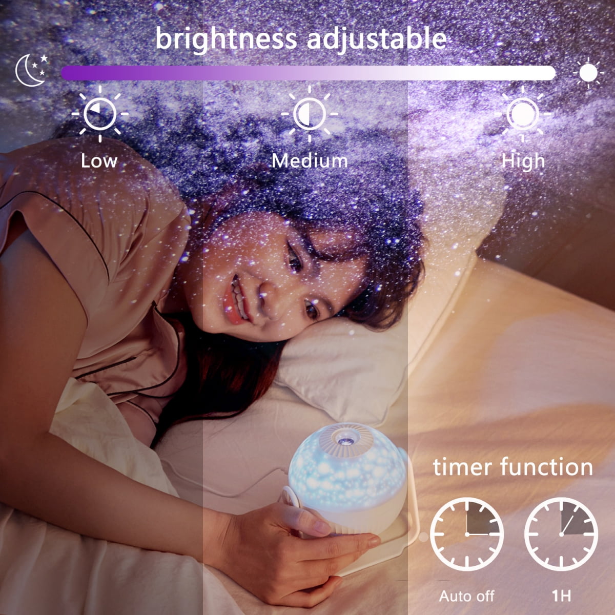 Star Projector, 7 in 1 Galaxy Projector for Bedroom, Planetarium Projector, Night Light with Timer 360° Rotating HD Focusable LED Star Lamp for Kids Room, Christmas, Room Decor