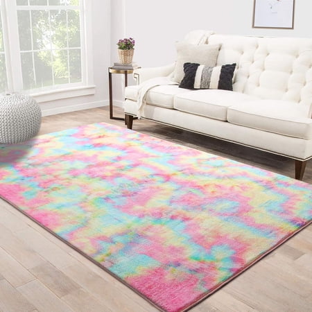 Soft Girls Room Rugs 5 X 8 Feet Fluffy Rainbow Area Rug For Kids Baby Room Bedroom Nursery Home Decor Large Floor Carpet By Multi Walmart Canada