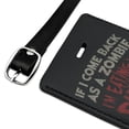 thumbnail image 2 of If I Come Back as a Zombie I'm Eating You First Rectangle Leather Luggage Card Suitcase Carry-On ID Tag, 2 of 5