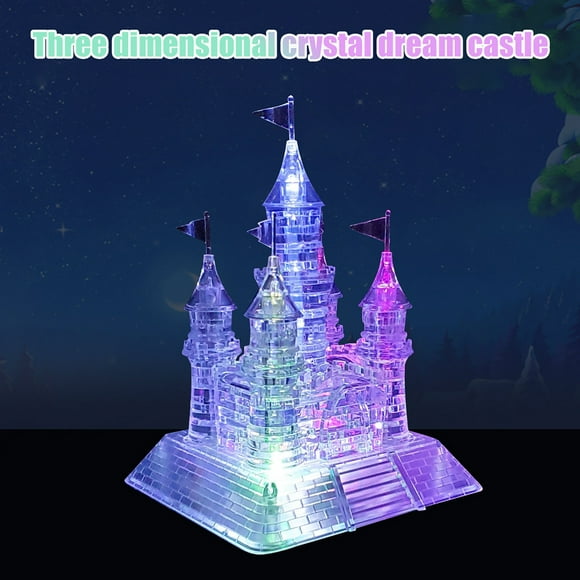 Qertyioot Games and Puzzles for Kids,Children and Adults ThreeDimensional Assembled Castle Can Light Up and Sing Educational Toys