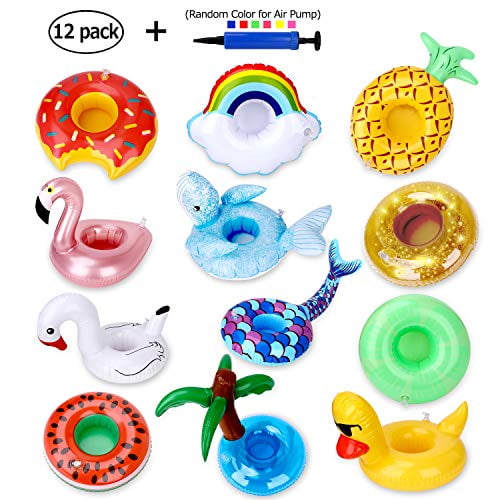 3pcs Inflatable Drinks Holder Donuts Fruit Inflatable Cup Holders Pool Float For Swimming Pool Party Water Fun