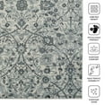 thumbnail image 5 of Luxee Designs Alexandria Collection – 9×12 ft – Floral Area Rug – Bordered, High-Traffic, Pet-Friendly, Stain Resistance – Light Blue, 5 of 6