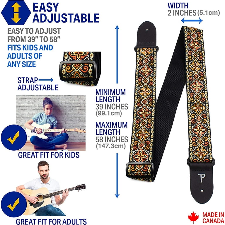 Tra Colla Chitarra AC/DC Official Licensed - Polyester Con Plettri - Perri's Leathers - Foto 4