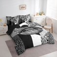 thumbnail image 3 of jejeloiu Chic Leopard Pattern 7-Piece Twin Bedding Sets,Black Gray White Bedding Comforter Set Cheetah Lover Reversible, 3 of 8