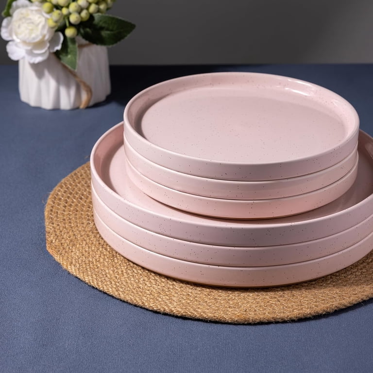 AmorArc Ceramic Dinnerware Set for 4, 12-Pc, Speckled Stoneware
