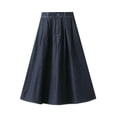 thumbnail image 4 of new soft denim skirt for women summer thin long skirt pocket high waist slim mid-length skirt for women-Light Blue-One Size, 4 of 7