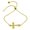 Yellow Gold-Tone, variant on Gold-Tone Plated Sterling Silver Lariat Side Way Cross Bracelet