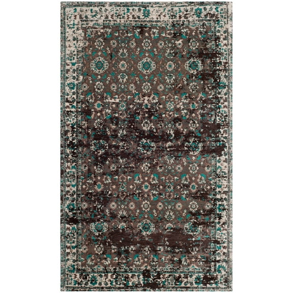 SAFAVIEH Classic Vintage Shavonne Abstract Area Rug, Teal/Beige, 4' x 6'