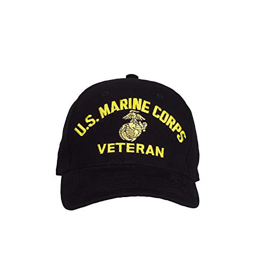 Rothco Low Profile Cap/USMC Vet - Black - Walmart.com