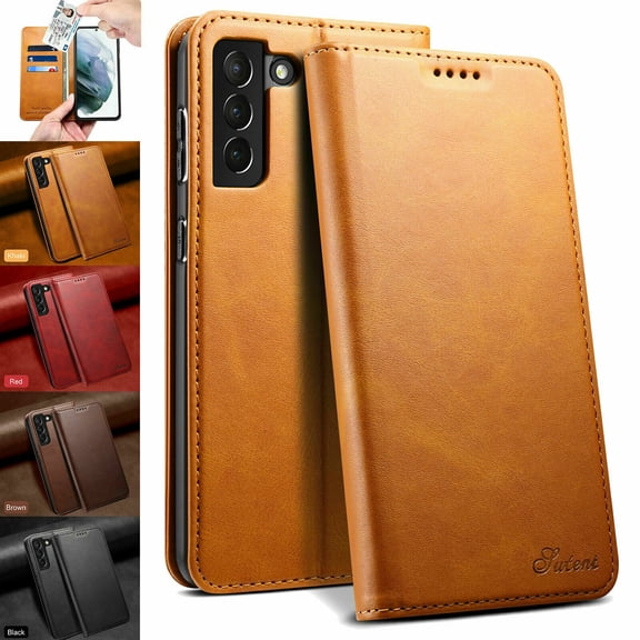 For Samsung Galaxy S22 Ultra Cover with Card Slots Shockproof Luxury PU Leather Flip Stand Wallet Case