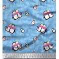 thumbnail image 1 of Soimoi Viscose Chiffon Fabric Snowman & Penguin Kids Decor Fabric Printed Yard 42 Inch Wide, 1 of 3