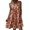 Orange, variant on Women's V-Neck Tiered Boho Mini Dress – Versatile Sleeveless Summer Swing Tunic in Sizes S-XL, Chic Floral Print Vacation Beach Wear for Women